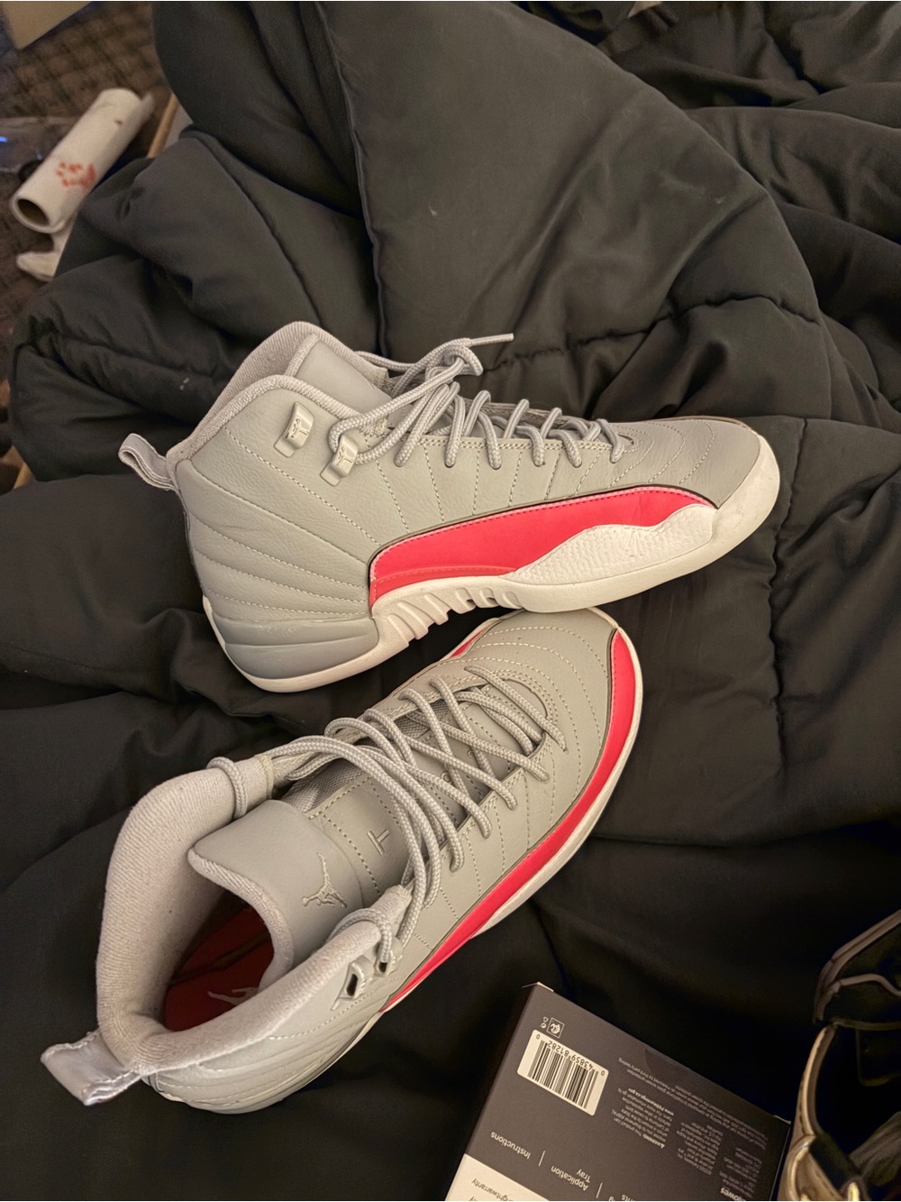 Jordan Women’s Sneakers in Light Gray with Red Accents